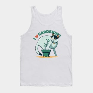 Cat in plants, I love gardening Tank Top